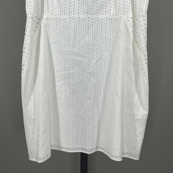 NEW Banana Republic Dress Women 12 white cocktail sheath preppy classic - Picture 3 of 10